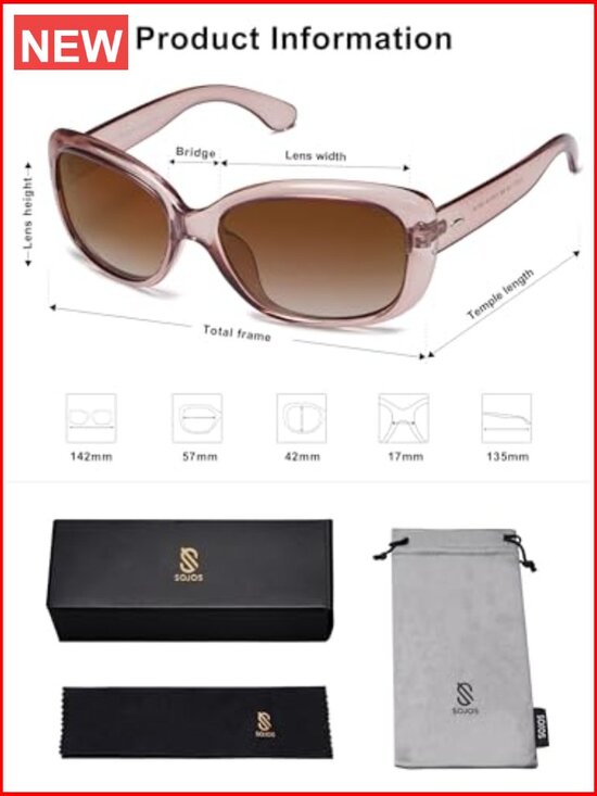 Vintage Square Polarized Sunglasses for Women UV Protection